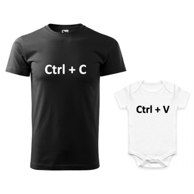 Sada trička a bodyčka CTRL+C a CTRL+V