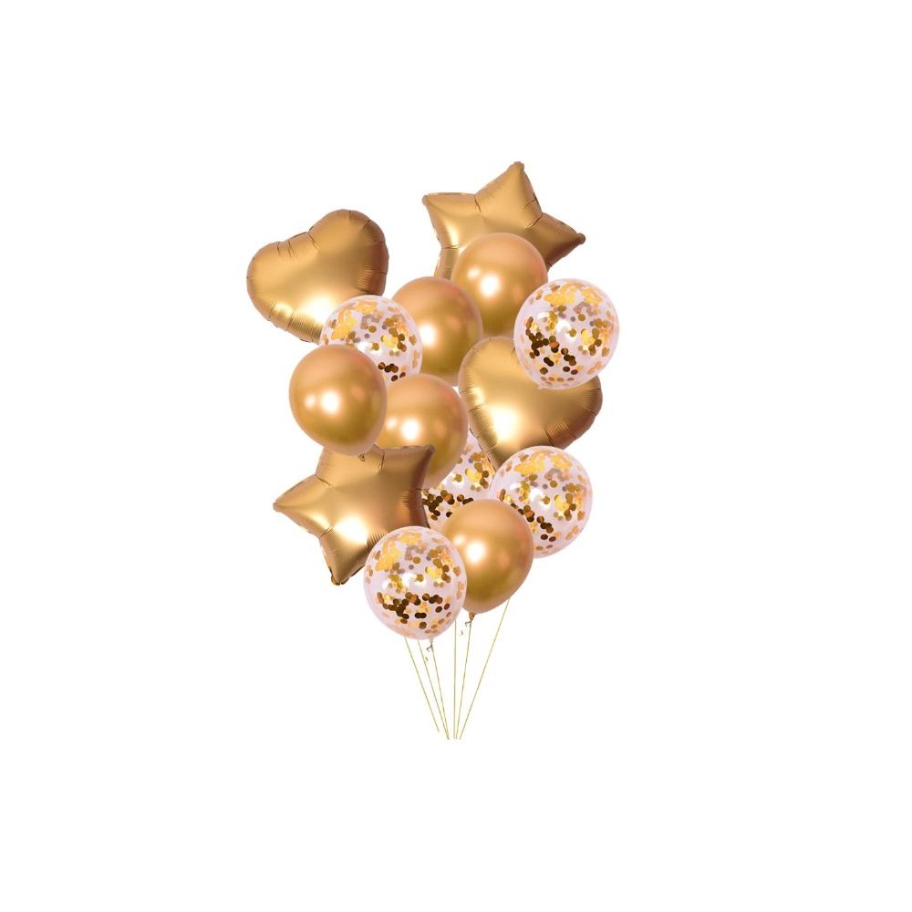 Sada nafukovacích balónků mix zlatý 14 ks