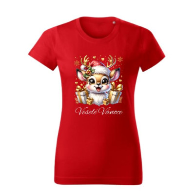 Dámské vánoční tričko Sob "Veselé Vánoce" 2