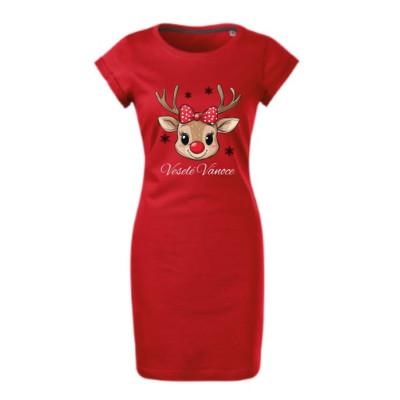 Dámské vánoční šaty se sobem