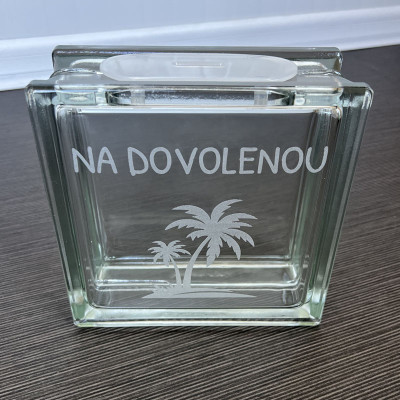 Skleněná luxfera pokladnička - Na dovolenou