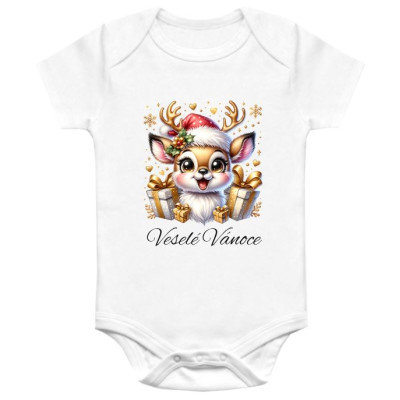 Dětské body vánoční Sob "Veselé Vánoce" 2 bílé