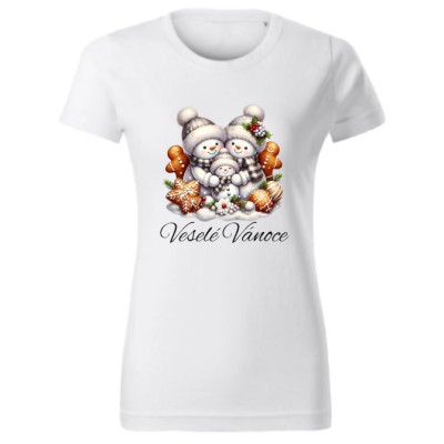 Dámské vánoční tričko Sněhulák "Veselé Vánoce" 2