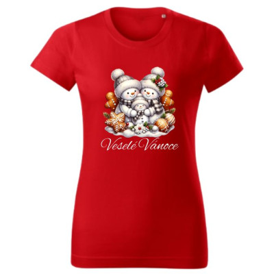 Dámské vánoční tričko Sněhulák "Veselé Vánoce" 2
