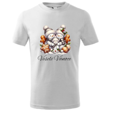 Dětské vánoční tričko Sněhulák - "Veselé Vánoce" 2