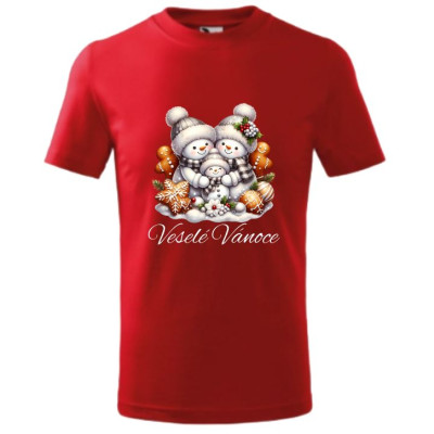 Dětské vánoční tričko Sněhulák - "Veselé Vánoce" 2