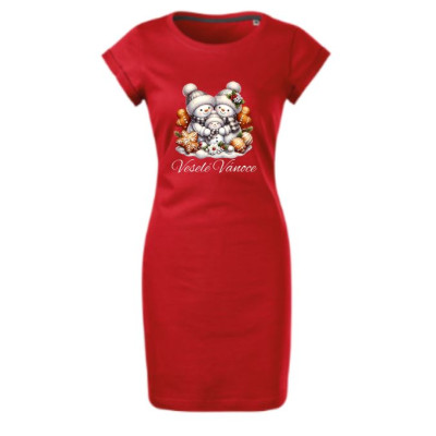 Dámské vánoční šaty Sněhulák "Veselé Vánoce" 2