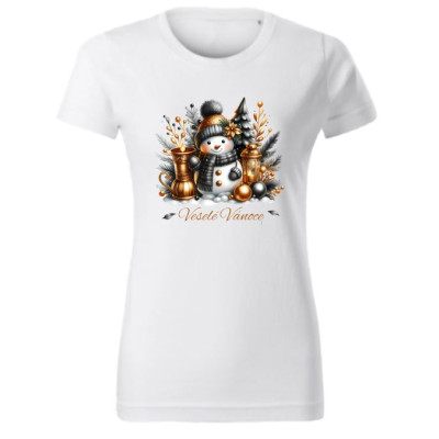 Dámské vánoční tričko Sněhulák "Veselé Vánoce" 1