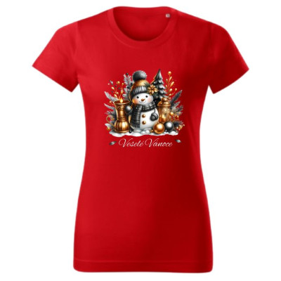 Dámské vánoční tričko Sněhulák "Veselé Vánoce" 1
