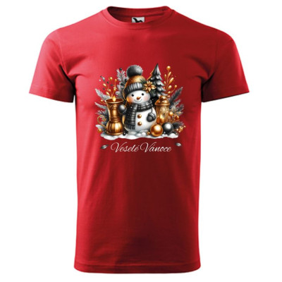 Pánské vánoční tričko Sněhulák "Veselé Vánoce" 1