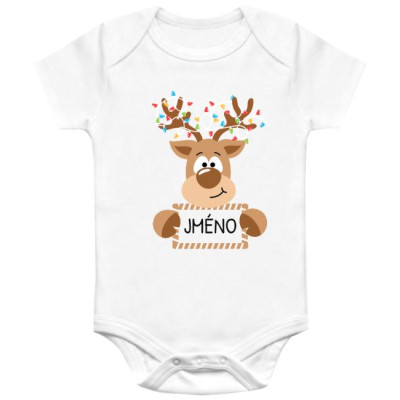 Dětské body vánoční Sob 1 "Jméno" bílé