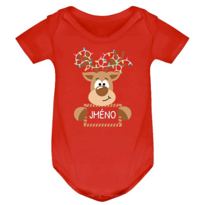 Dětské body vánoční Sob "Jméno" 1 červená