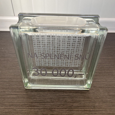 Skleněná škrtací pokladnička -luxfera - Na splnění snů