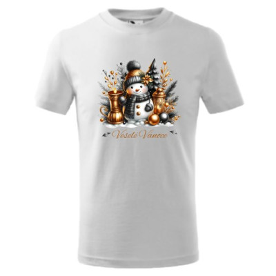 Dětské vánoční tričko Sněhulák - "Veselé Vánoce" 1