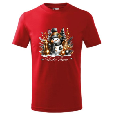 Dětské vánoční tričko Sněhulák - "Veselé Vánoce" 1
