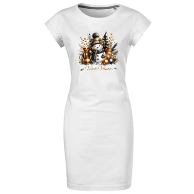 Dámské vánoční šaty Sněhulák "Veselé Vánoce" 1