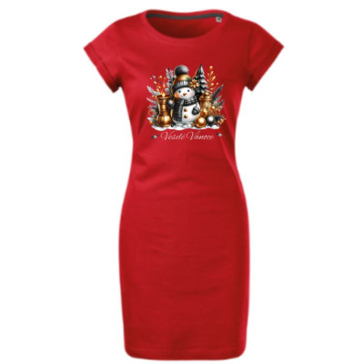 Dámské vánoční šaty Sněhulák "Veselé Vánoce" 1