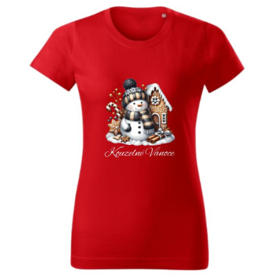 Dámské vánoční tričko Sněhulák "Kouzelné Vánoce" 3