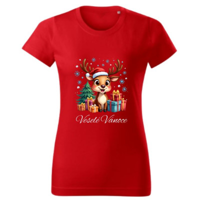 Dámské vánoční tričko se Sobem "Vesele Vánoce" 2