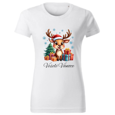 Dámské vánoční tričko se Sobem "Vesele Vánoce" 2