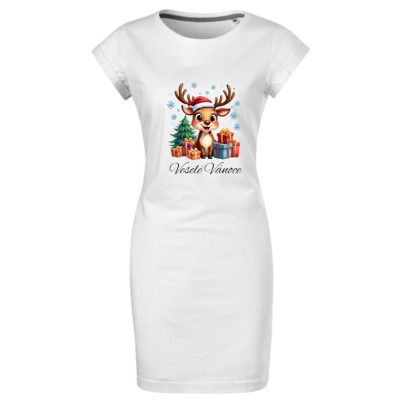 Dámské vánoční šaty se sobem "Veselé Vánoce" 2