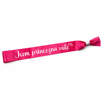 Atlasová šerpa s potiskem – Jsem princezna vole
