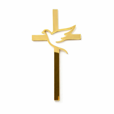 Zlatý kříž s holubem