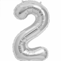 Fóliový balonek číslo 2 - stříbrný