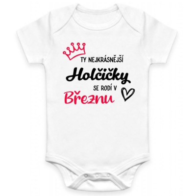 Dětské BODY Nejkrásnější Holčička - MĚSÍC NAROZENÍ