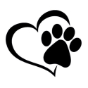 Samolepka PSÍ TLAPKA A SRDCE