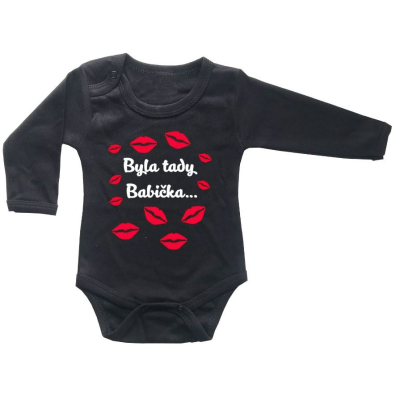 Dětské BODY Byla tady babička... - černé