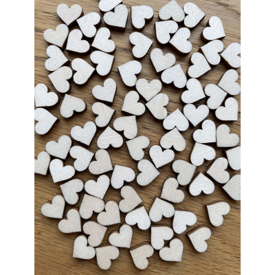 Srdce 3 mm - výřezy z dřevěné překližky / tvoření