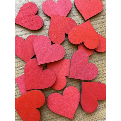 Srdíčka 3 cm na tvoření, dekorace, svatbu - různé barvy
