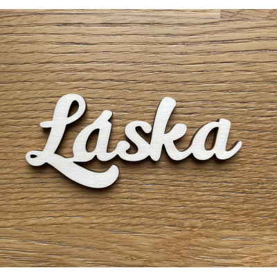 Dřevěný nápis Láska