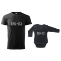 Rodinný set - Pánské tričko a body - CTRL+C a CTRL+V černá II