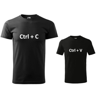 Set triček CTRL+C a CTRL+V černá II