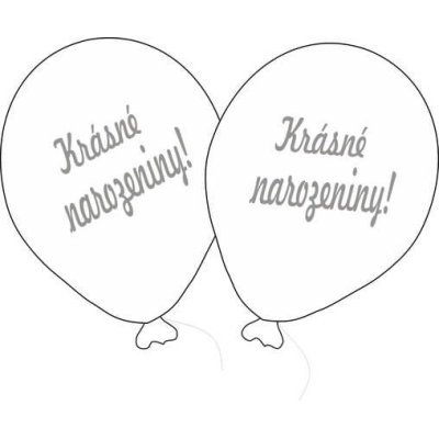 Balónek bílý Krásné narozeniny!