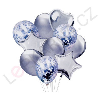 Balónkový set stříbrná 10 ks