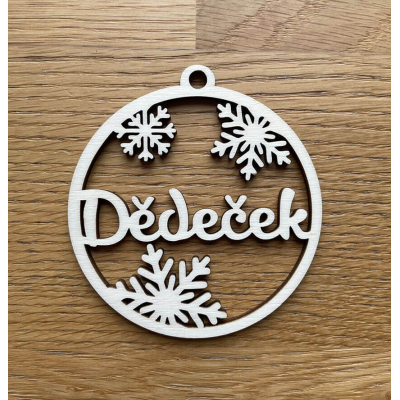 Dřevěná vánoční ozdoba DĚDEČEK