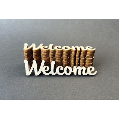 Dřevěný nápis Welcome