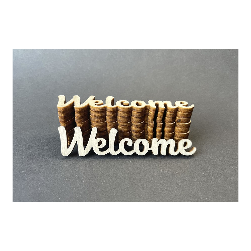 Dřevěný nápis Welcome