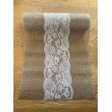 Dekorační běhoun s krajkou uprostřed 36 cm*4,5 m