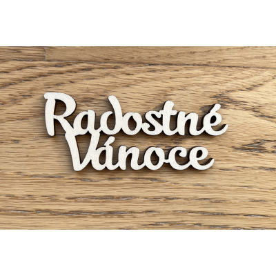 Dřevěný nápis Radostné Vánoce