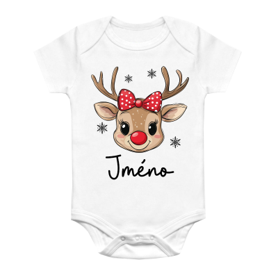 Dětské vánoční body se sobem – holka