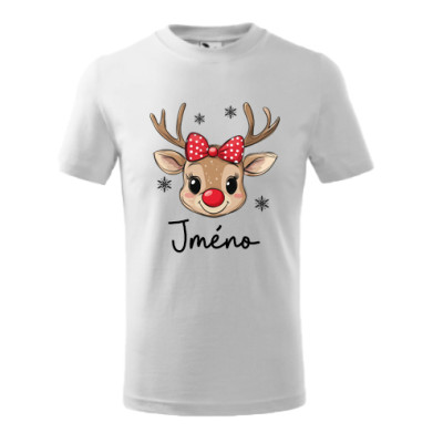 Dětské vánoční tričko se sobem – holka