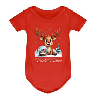 Dětské vánoční body se sobem – Veselé Vánoce