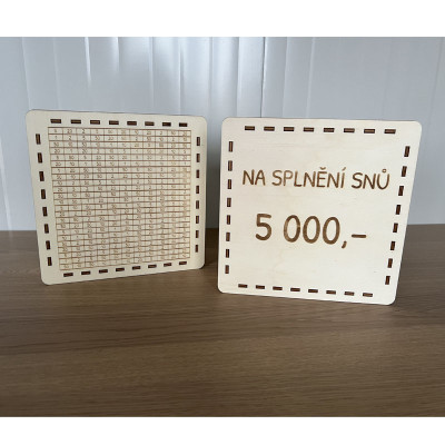 Pokladnička "Na splnění snů 5 000,-"