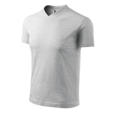 Tričko unisex V-neck 102 světle šedý melír
