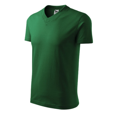 Tričko unisex V-neck 102 lahvově zelená