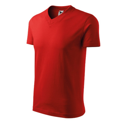 Tričko unisex V-neck 102 červená
